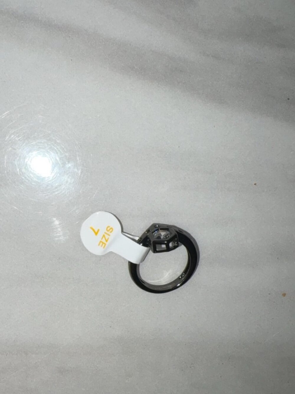 Ring Bomb Party Venus Rising RBP2617 Size 7 Lab Created Rainbow Topaz Black Gold